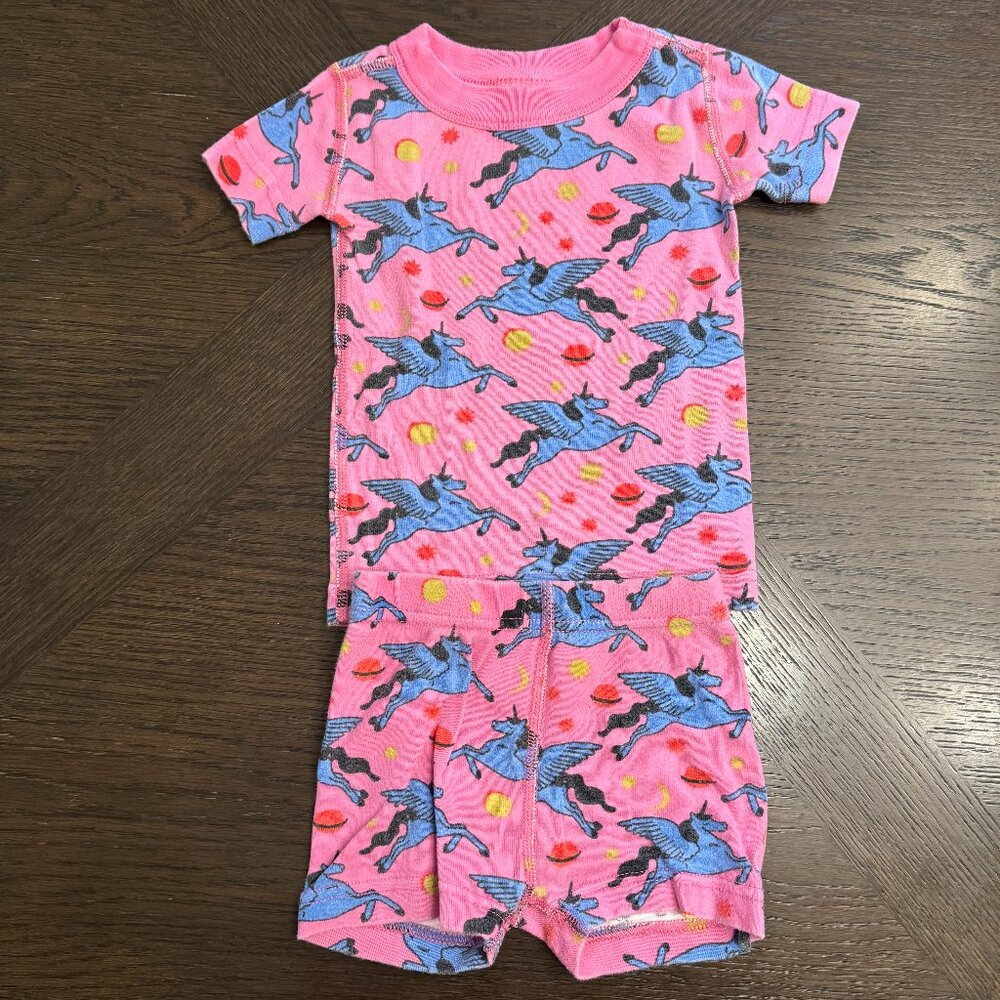 Hanna Andersson Short Pajamas, Pegasus Unicorns, Size 85cm/2T